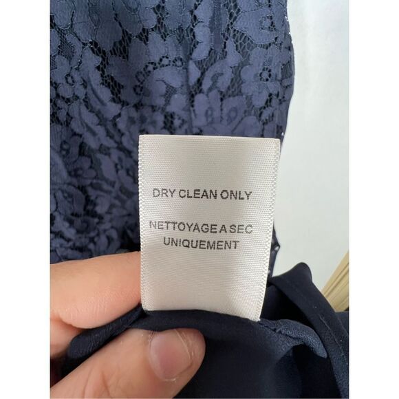Joie Rori Scalloped Eyelet Lace Mini Cocktail Dress in Navy Blue Size Sm… - Picture 7 of 8